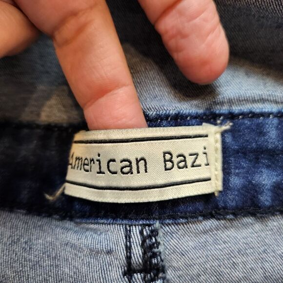 American Bazi Overalls Denim Distressed Size Medium - Picture 5 of 12